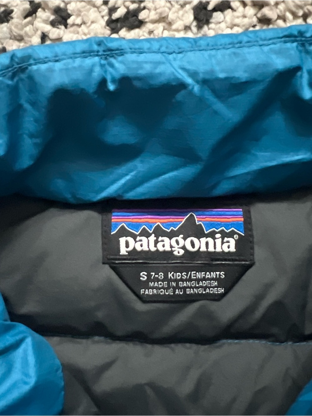 Patagonia Boys Down Sweater Jacket Blue Puffer 68245 Full Zip Size 7-8Y - Picture 11 of 16